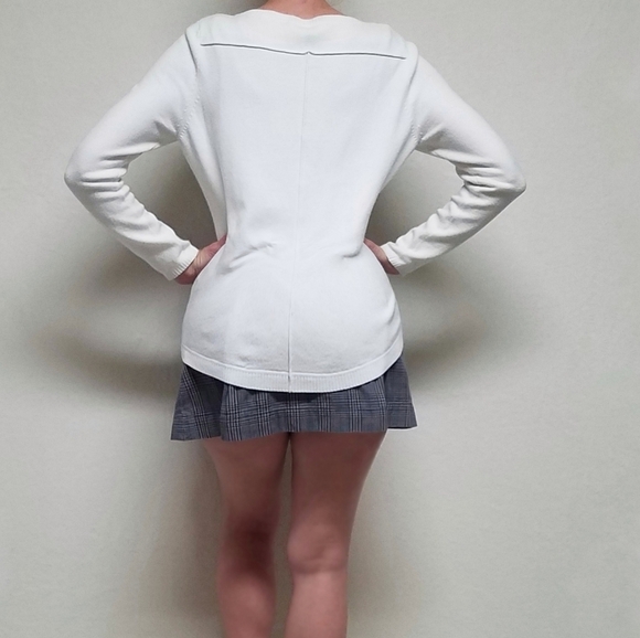 French Connection Pearl Off-White Baby Soft Crewneck Hi-low Jumper Sweater L - Picture 3 of 13